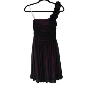 One-Shoulder Black Mini Dress Women's XS